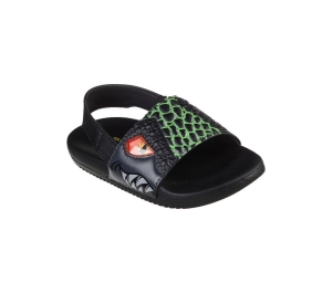 Chlapecké Sandály Skechers Gambix III - Lil Cool Rex Černé Světle Zelene | CZ.402280NBKLM