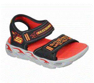 Chlapecké Sandály Skechers S Lights: Thermo Splash - Heat-Flo Černé Červené | CZ.400109LBKRD