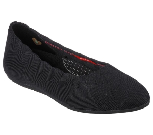Dámské Baleríny Skechers Arch Fit Cleo Černé | CZ.158501BLK