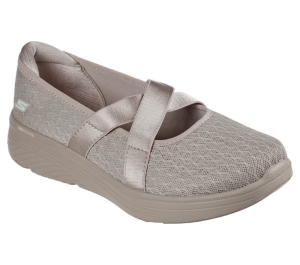 Dámské Baleríny Skechers Max Cushioning Lite - Breathe Eazy Šedé Hnědé | CZ.136722TPE