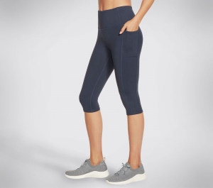 Dámské Kalhoty Skechers Apparel GO WALK HW Capri Tmavě Blankyt | CZ.W2CP2NVY