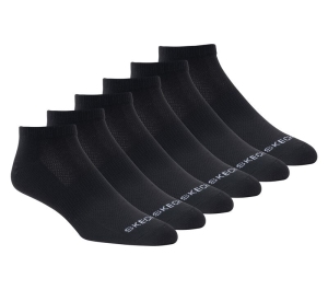 Dámské Ponožky Skechers 6 Pack Low Cut Sportovní Stripe Černé | CZ.Z108498BLK
