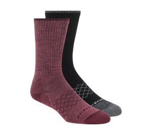 Dámské Ponožky Skechers Merino Vlna Crew - 2 Pack Růžové Černé | CZ.Z117422PKBK