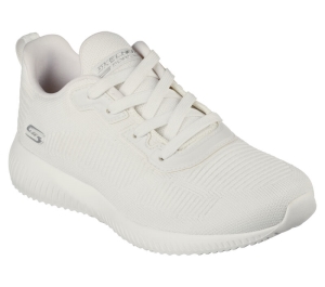 Dámské Sportovní Tenisky Skechers BOBS Sportovní Squad - Tough Talk Bílé | CZ.32504WHT
