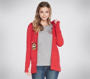Dámské Topy Skechers BOBS Apparel Rescued Svetrové Jacket Červené Červené | CZ.BW4JA14RDS