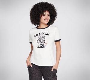 Dámské Topy Skechers BOBS Star Ringer Tee Bílé | CZ.BWTS96OWHT