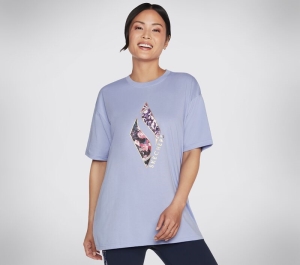 Dámské Topy Skechers Diamond Floral Everybody Tee Levandule Světle Růžové | CZ.WTS351LVLP
