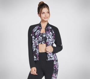 Dámské Topy Skechers Orchid Bloom Bomber Jacket Černé Viacfarebný | CZ.W3JA260BKMT