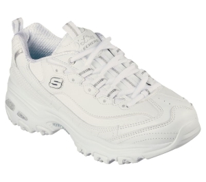 Dámské Šněrovací Boty Skechers D'lites - Fresh Start Bílé Stříbrné | CZ.11931WSL