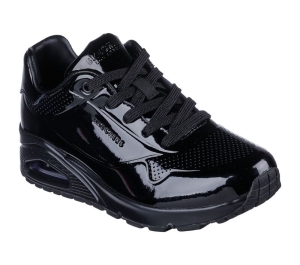 Dámské Šněrovací Boty Skechers Uno - Shiny One Černé | CZ.177142BBK