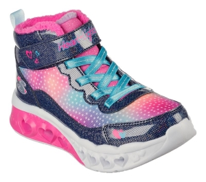 Dívčí Boty Skechers Flutter Heart Lights - Simple Amor Tmavě Blankyt Viacfarebný | CZ.302677LNVMT