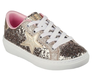 Dívčí Šněrovací Boty Skechers Goldie - Sparkle Up Zlaté | CZ.310408LGLD