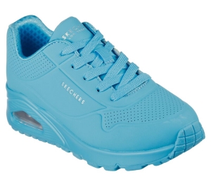 Dívčí Šněrovací Boty Skechers Uno Gen1 - Neon Glow Světle Tyrkysové | CZ.310525LAQUA