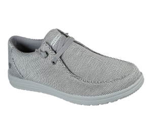 Pánské Boty Sebago Skechers Relaxed Fit: Melson - Remie Světle Šedé | CZ.66386LTGY