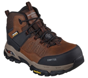 Pánské Boty Skechers Pracovní: Arch Fit Tarver CT Hnědé Černé | CZ.200161BRBK