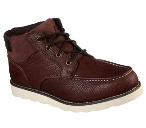 Pánské Boty Skechers Pracovní Relaxed Fit: Kadmiel Tmavě Hnědé | CZ.200011CZ.R