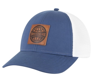 Pánské Klobouky Skechers World Square Læder Patch Trucker Blankyt | CZ.SKTK7032BLU