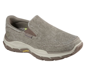 Pánské Slip On Skechers Relaxed Fit: Respected - Fallston Šedé Hnědé | CZ.204387TPE