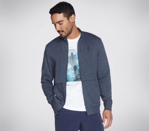 Pánské Topy Skechers The Hoodless Hoodie GOwalk Everywhere Jacket Tmavě Blankyt | CZ.M3JA195NVY