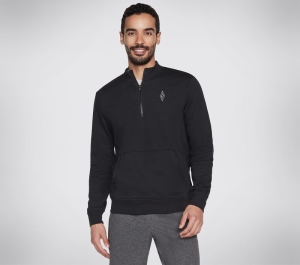 Pánské Topy Skechers The Hoodless Hoodie 1/4 Zip Černé | CZ.MLT197BLK